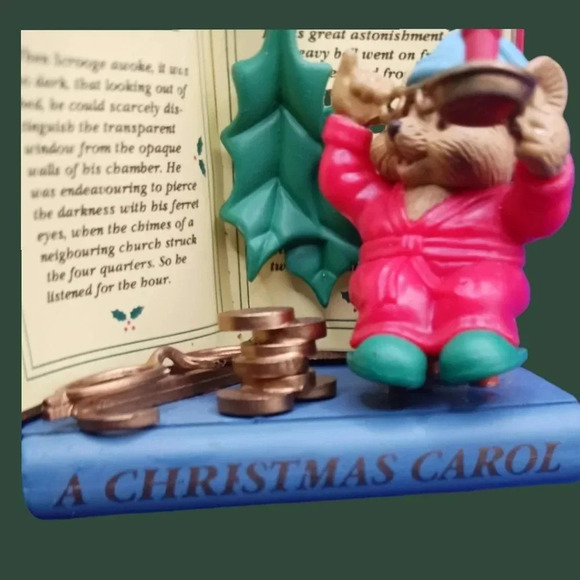Westmart vtg mouse reading book ornament christmas "2.25x2.25" - Picture 3 of 4